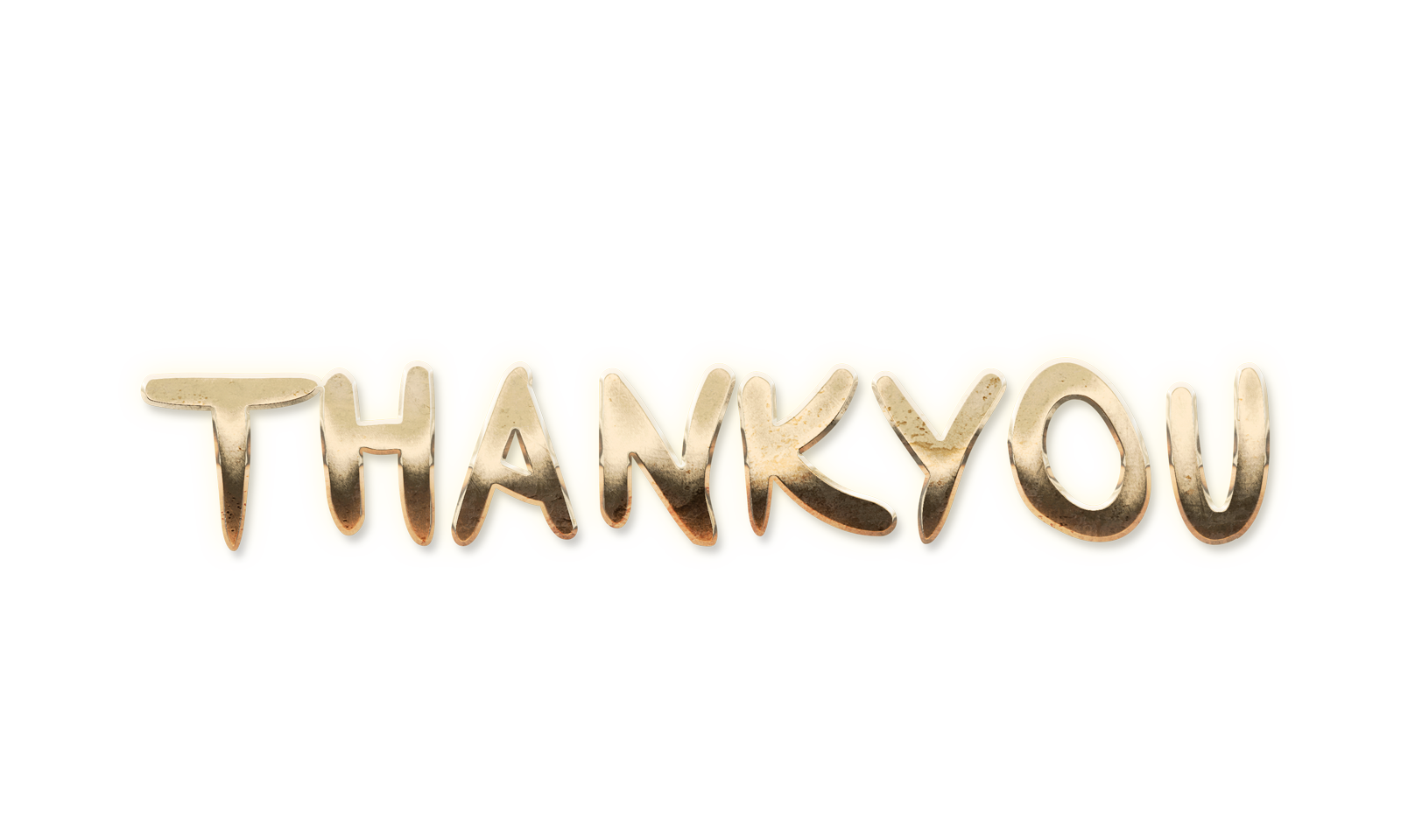 WORD THANKYOU gold text effects art typography PNG images free